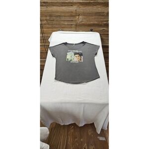 Graceland Where Elvis Lives Graphic T-Shirt Gray Womens XL Elvis Presley Tee